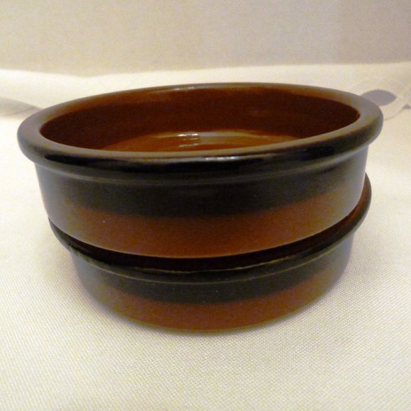 CERMER Ceramics Set of 2 Ramekins - Glossy Caramel Terracotta Baking Dishes - Picture 1 of 7